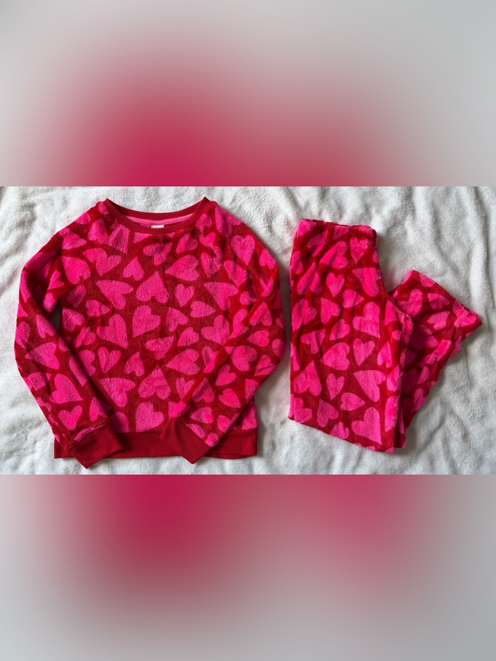 CAT & JACK | Girls | Hearts | Plush | Pajama Set | Pjs